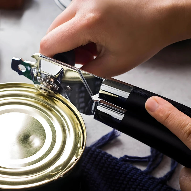 Abridor de latas e garrafas profissional de aço inoxidável para cozinha